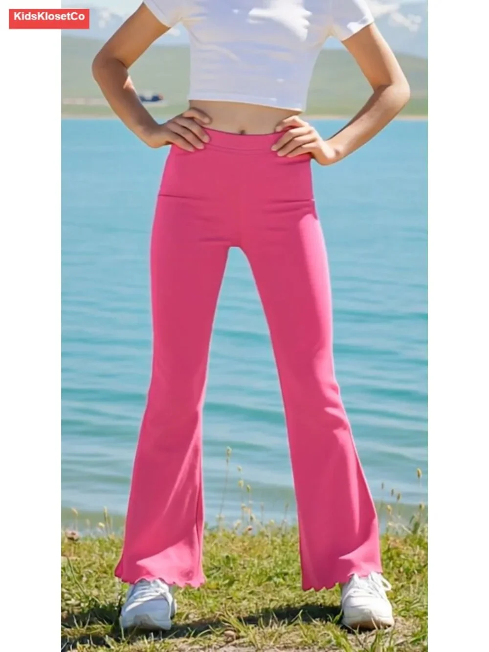 Girls Flare Leggings Bell Bottom Yoga Pants 3 Pack Mid Waisted